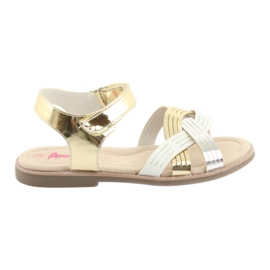 American Club GC23 Metallic-Mädchensandalen weiß grau gelb