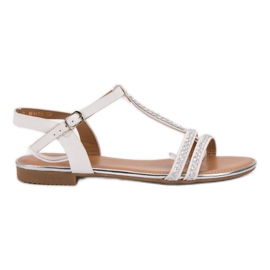 Small Swan Flache Sandalen weiß