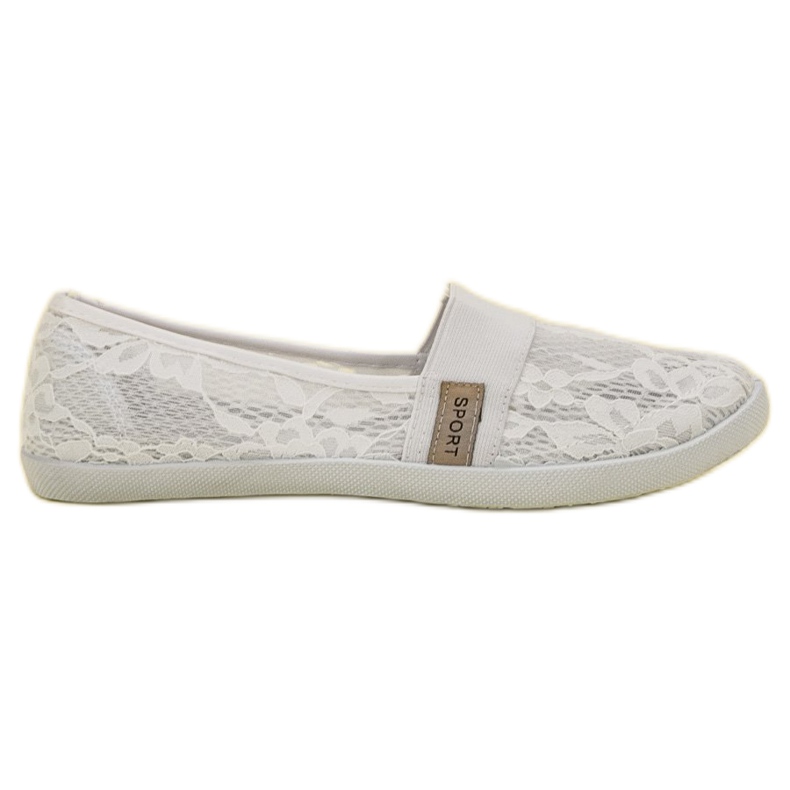 SHELOVET Ballerinas aus Spitze weiß