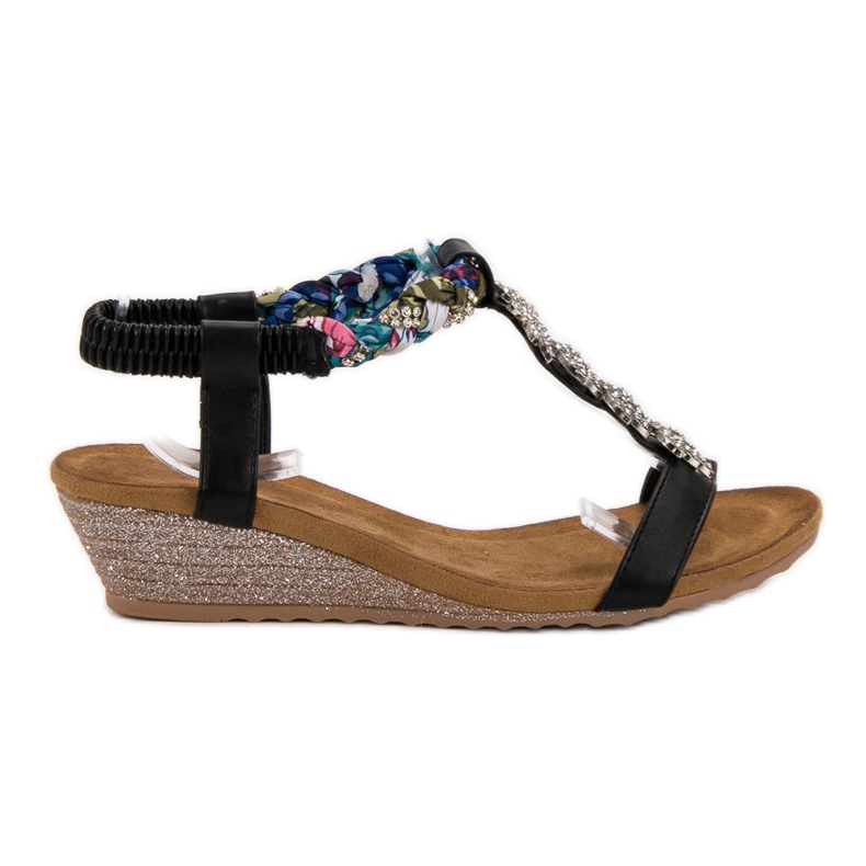 SHELOVET Sandalen mit Ornamenten schwarz