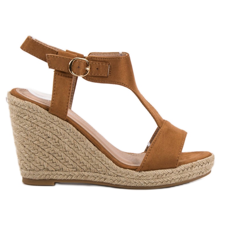 Anesia Paris Modische Keilsandalen braun