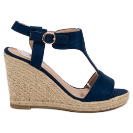Anesia Paris Modische Keilsandalen blau