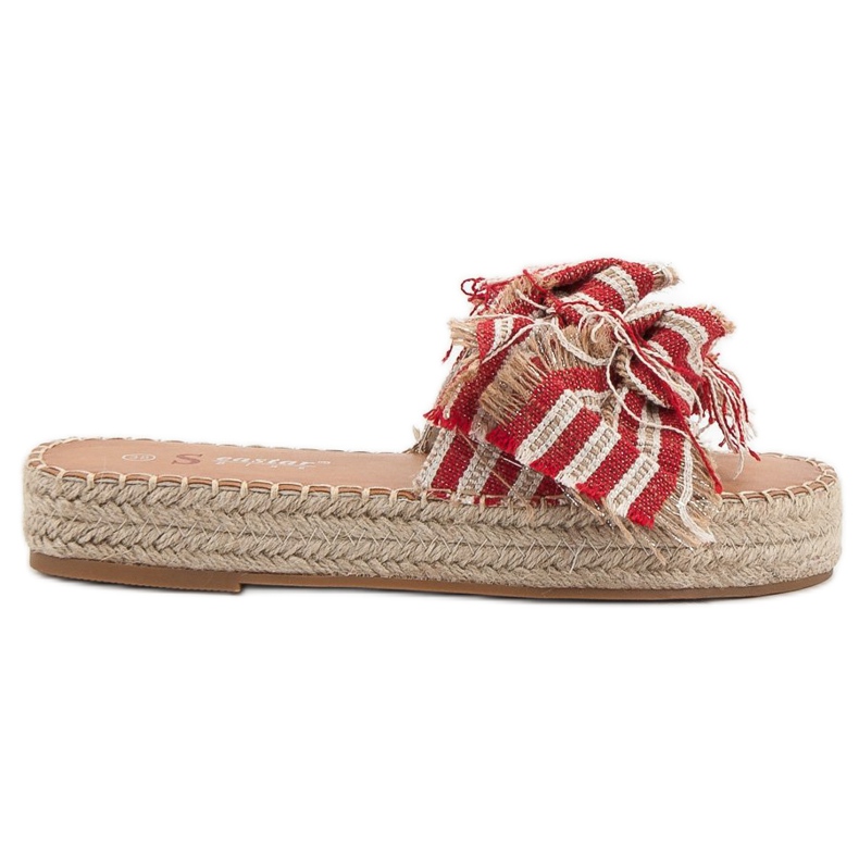 Seastar Gestreifte Hausschuhe rot