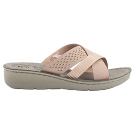 Evento Bequeme Puderhausschuhe rosa