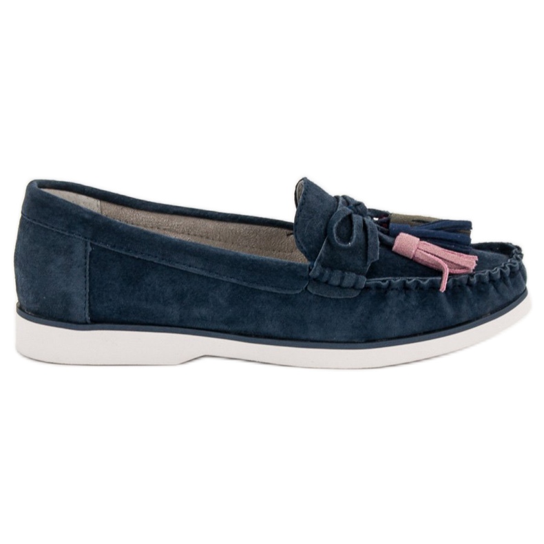 Filippo Loafer aus Leder mit Fransen blau