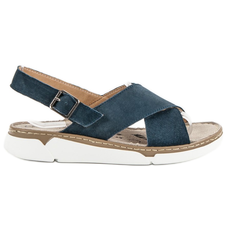 Filippo Ledersandalen auf der Plattform blau