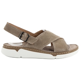 Filippo Ledersandalen auf der Plattform braun