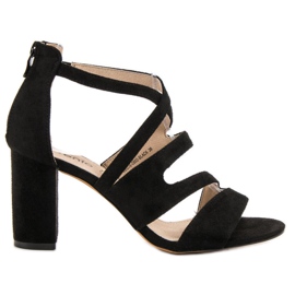 Evento Wildledersandalen auf einer Bar schwarz