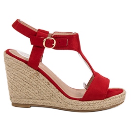 Anesia Paris Modische Keilsandalen rot