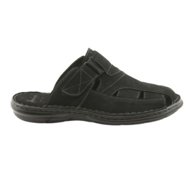 Herrenhausschuhe leichte PU American Club CY05 Unterseite schwarz