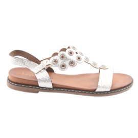 Sergio Leone Sandalen für Damen weiß grau