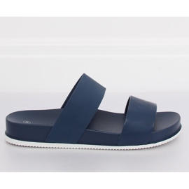 CK66P Blaue marineblaue Hausschuhe mit Gummistreifen navy blau