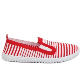 Rote Slip-On-Sneakers XJ-2909 Rot weiß
