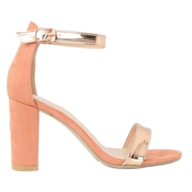 Pink GF-WL-35 Pinke Sandalen am Pfosten rosa