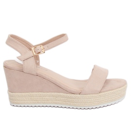 Beige Sandalen auf Keil Espadrilles LY9109 Beige