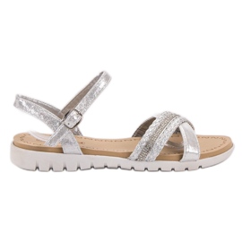 Groto Gogo Sandalen mit Kristallen grau