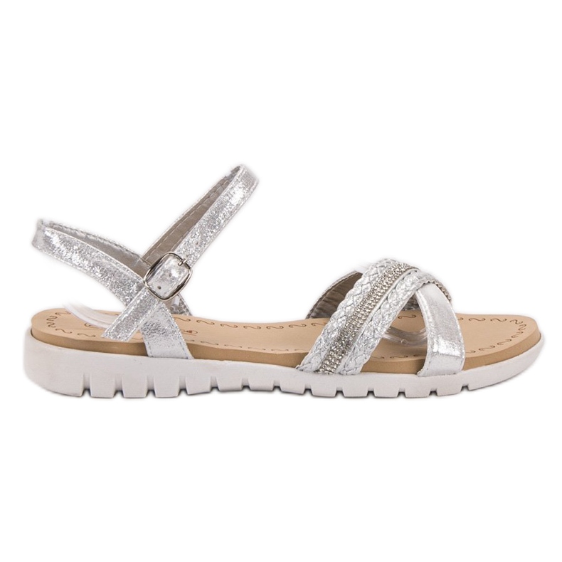 Groto Gogo Sandalen mit Kristallen grau