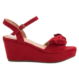 SHELOVET Sandalen auf der Plattform rot