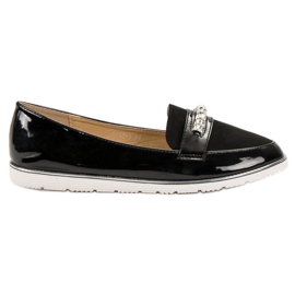 SHELOVET Schwarz lackierte Loafer