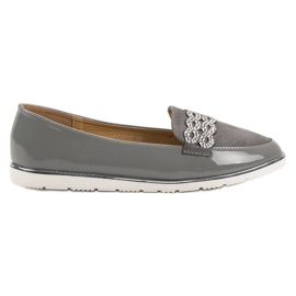 SHELOVET Lackierte Loafer grau