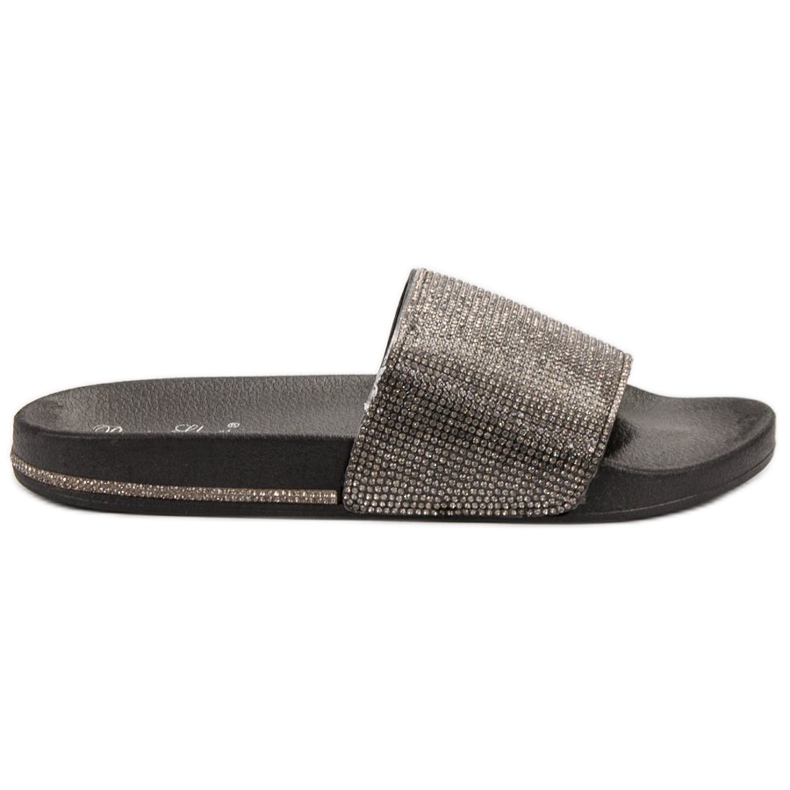 Best Shoes Hausschuhe mit Zirkonia schwarz