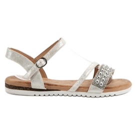 Groto Gogo Sandalen mit Glitzer grau