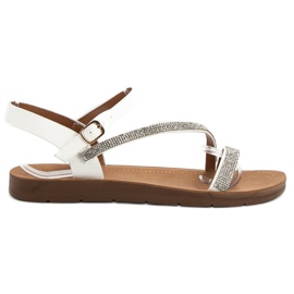 Camo Sandalen mit Zirkonia weiß