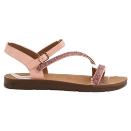 Camo Sandalen mit Zirkonia rosa