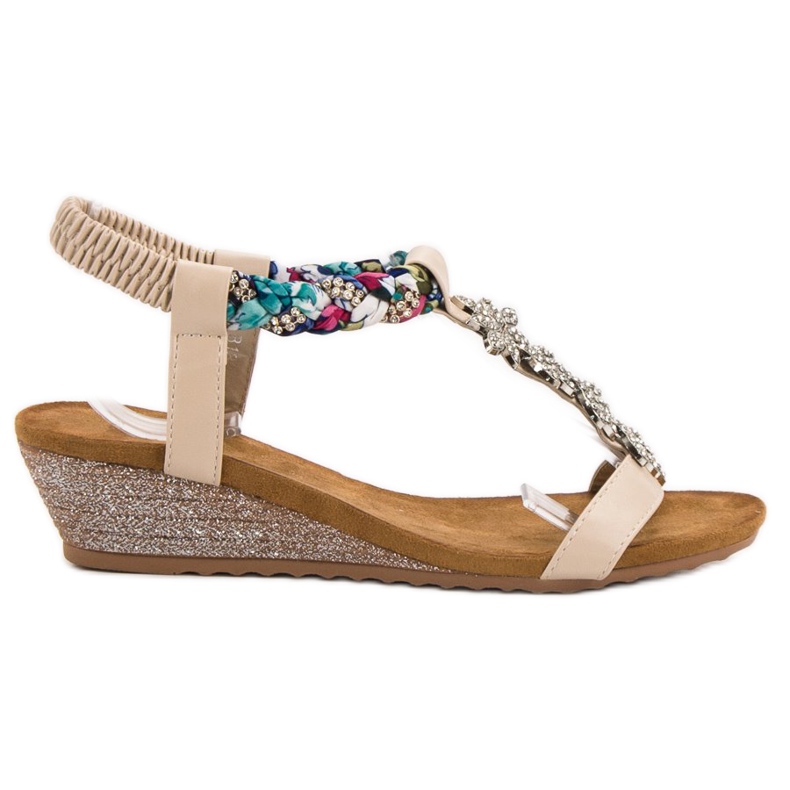 SHELOVET Sandalen mit Ornamenten braun