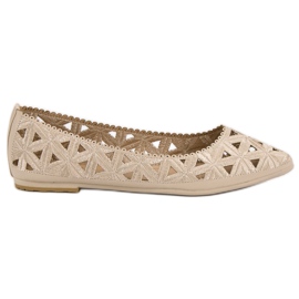 Durchbrochene VICES Ballerinas beige