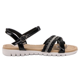 Groto Gogo Sandalen mit Kristallen schwarz