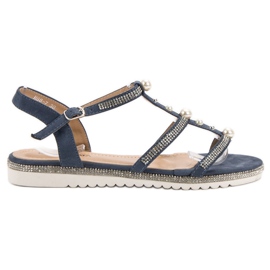 GUAPISSIMA Sandalen mit Perlen blau