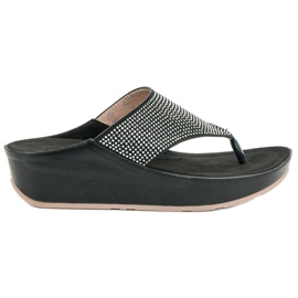 Kylie Keil-Flip-Flops schwarz