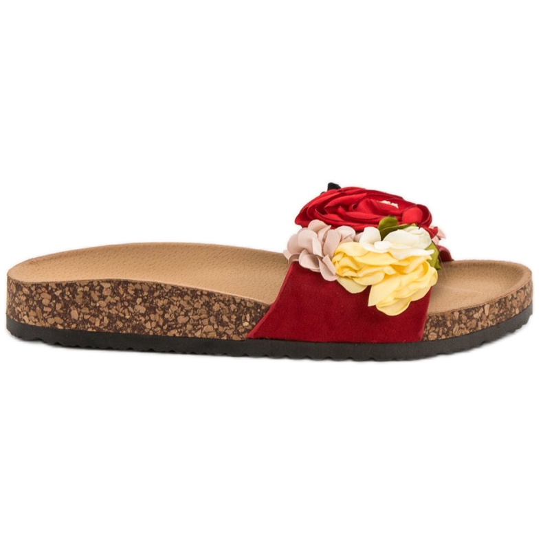 Cm Paris Hausschuhe mit Blumen rot