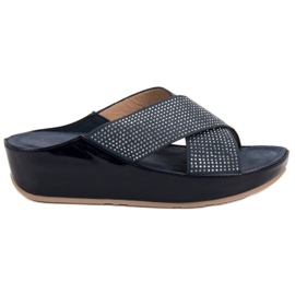 Kylie Keilsandalen marineblau