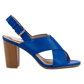 Kylie Kornblumen-Sandalen mit hohen Absätzen blau