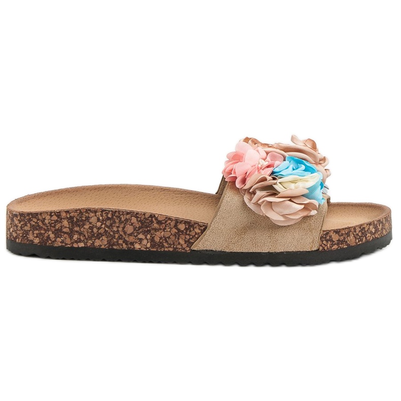 Cm Paris Hausschuhe mit Blumen braun