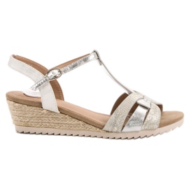 Kylie Silberne Keilsandalen grau