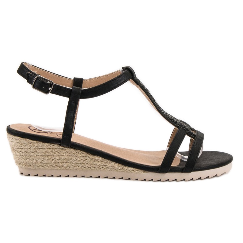 Kylie Bequeme Keilsandalen schwarz