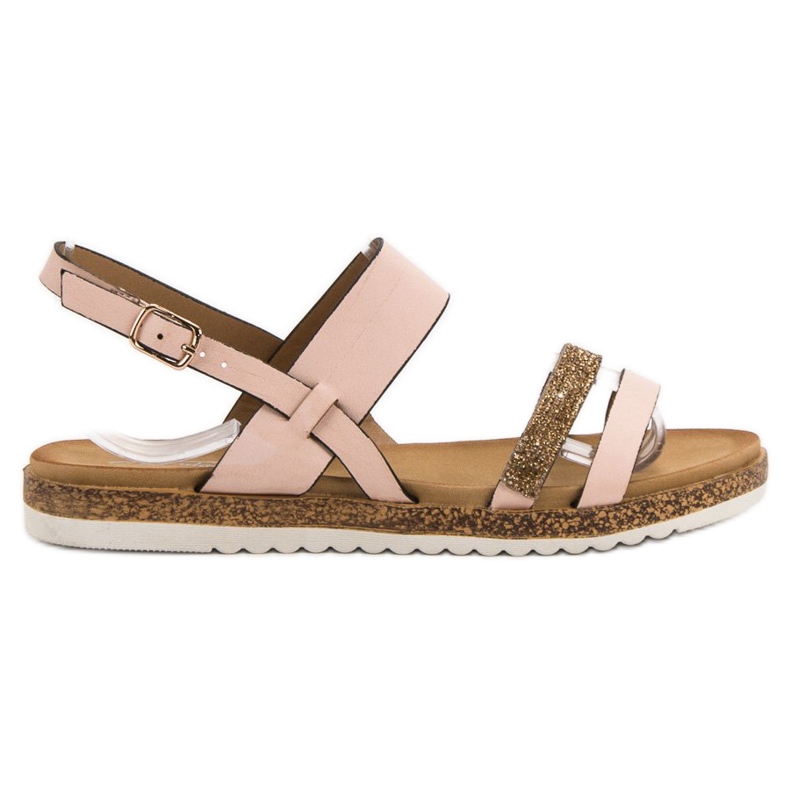 SHELOVET Sandalen mit Zirkonia rosa
