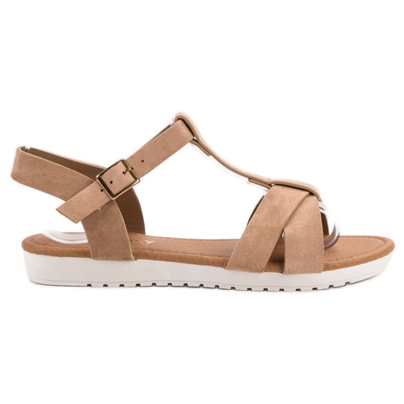 EXQUILY Klassische Wildledersandalen braun