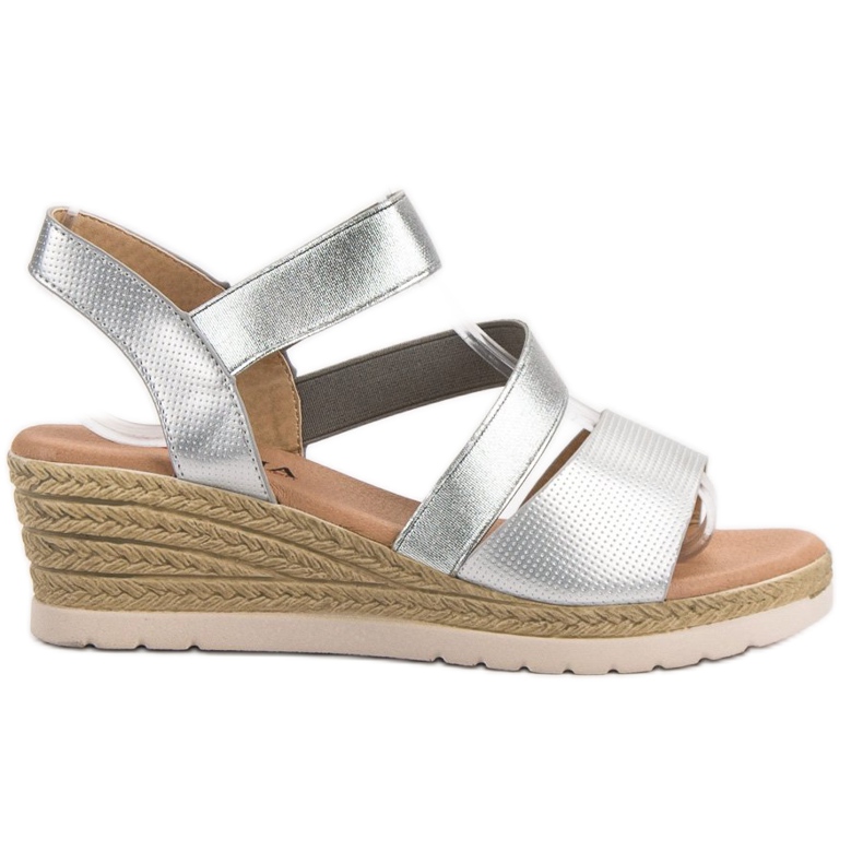 SHELOVET Slip-on-Sandalen auf Keil grau