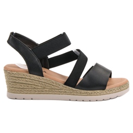 SHELOVET Slip-on-Sandalen auf Keil schwarz