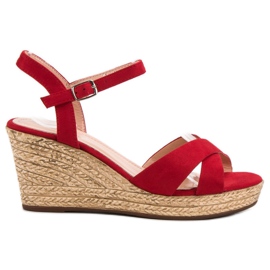 Best Shoes Rote Sandalen auf Keil