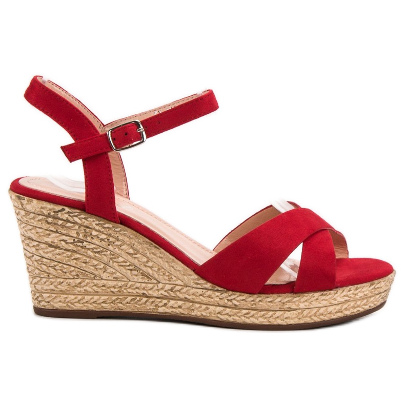 Best Shoes Rote Sandalen auf Keil