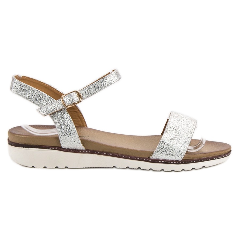 Ch. Creation Glänzende Sandalen grau