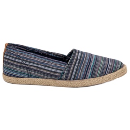 McKey Gestreifte Espadrilles braun marineblau blau grün