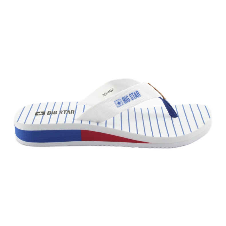 Big Star Flip-Flops auf Keilabsatz weiß braun blau rot