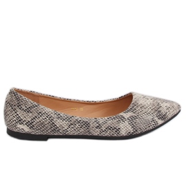 Graue Damen Ballerinas HH16 Snake mehrfarbig