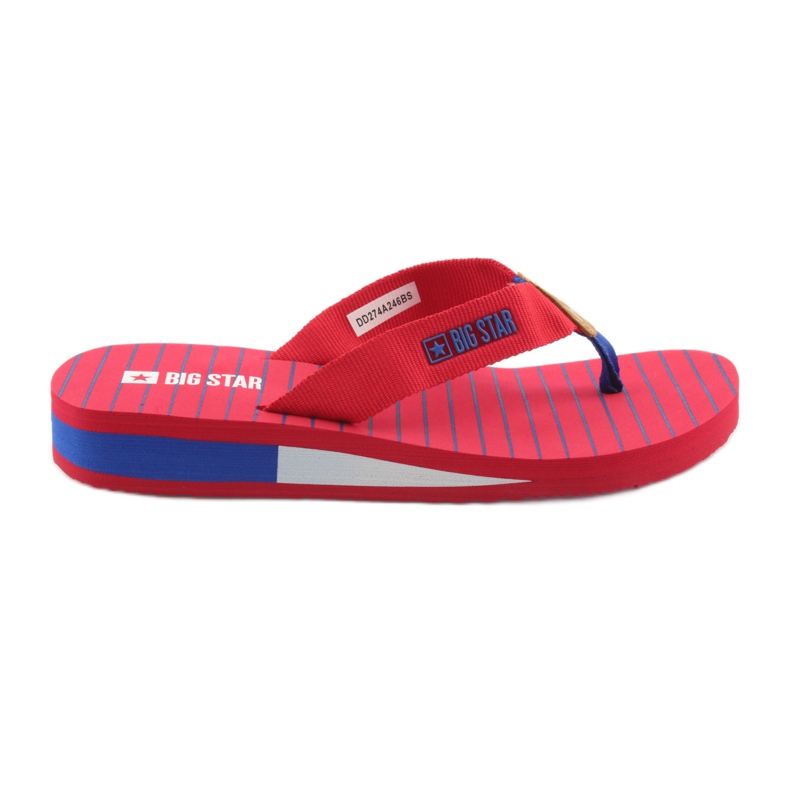 Big Star Flip-Flops auf Keilabsatz braun blau rot